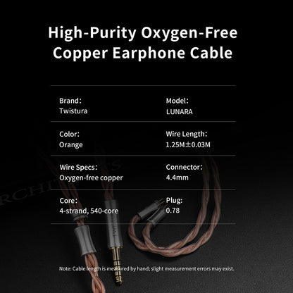 LUNARA High-Purity Oxygen-Free Copper Earphone Cable